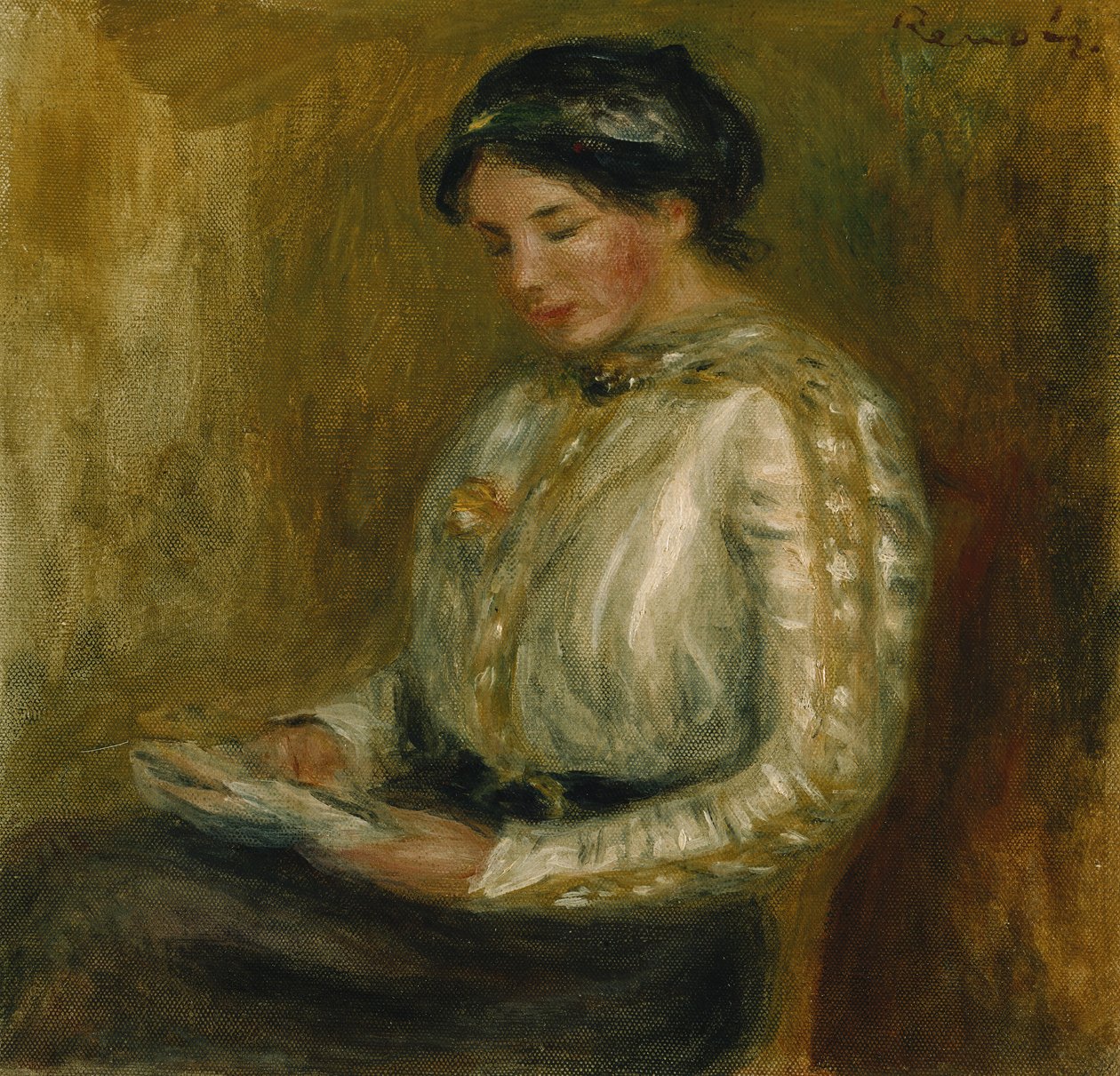 Kobieta czytająca autorstwa Pierre Auguste Renoir