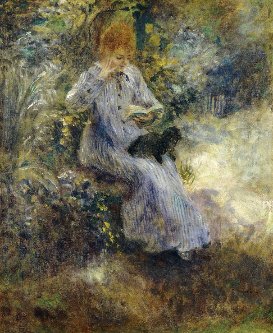Kobieta i Czarny Pies; Kobieta z czarnym psem, 1874 autorstwa Pierre Auguste Renoir