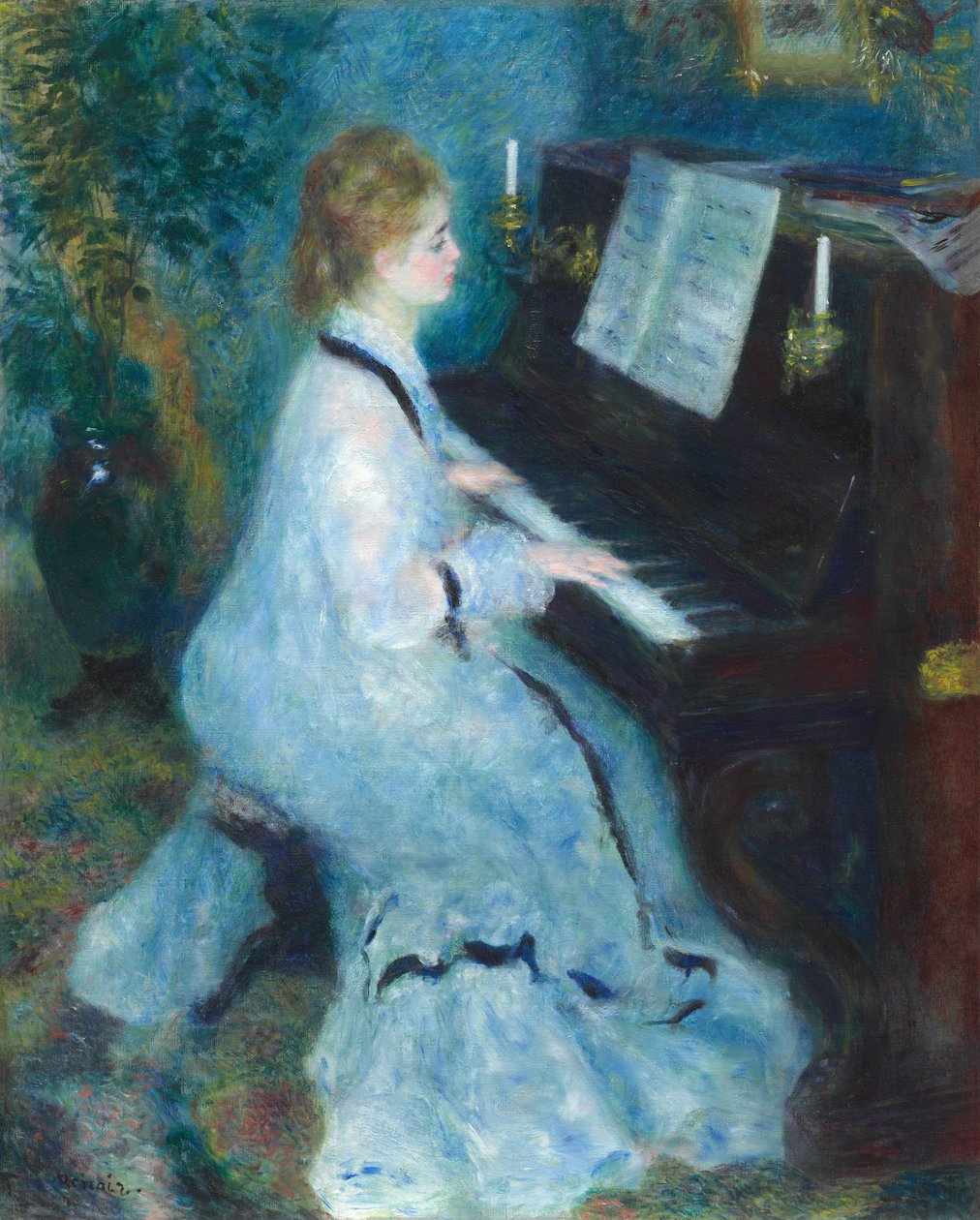 Kobieta przy fortepianie autorstwa Pierre Auguste Renoir