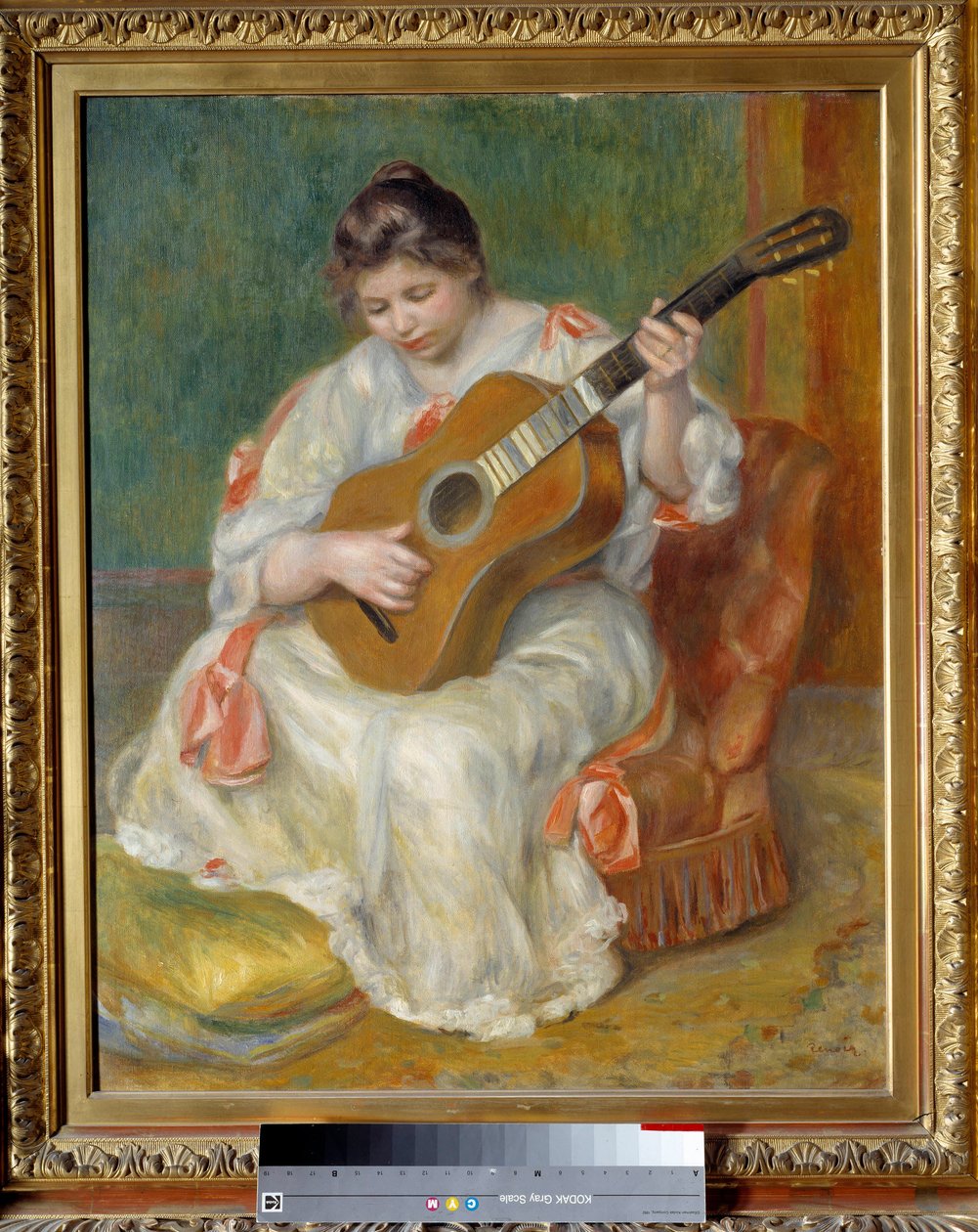 Kobieta gra na gitarze. Obraz Pierre Auguste Renoir (1841-1919) autorstwa Pierre Auguste Renoir