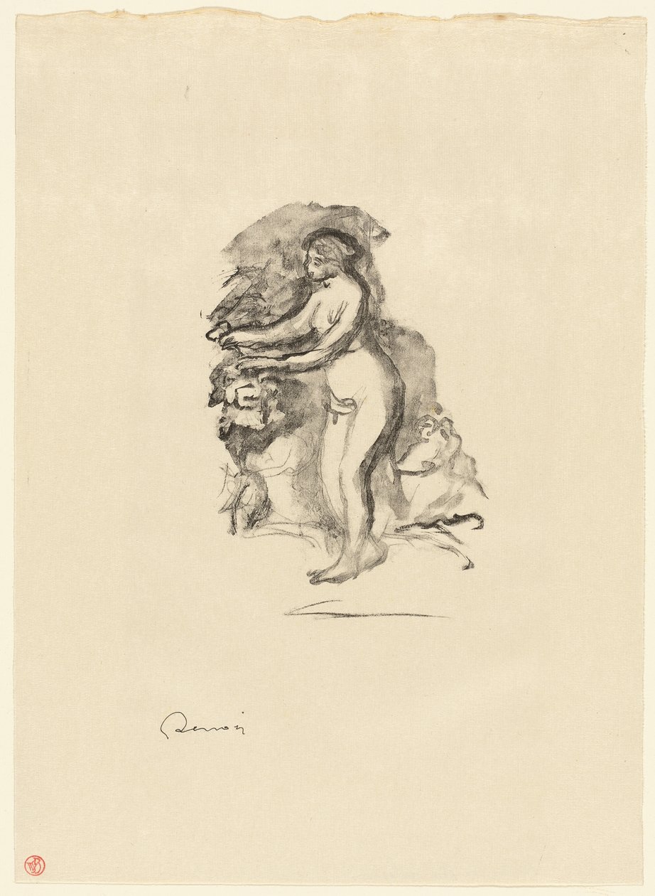 Kobieta z winoroślą autorstwa Pierre Auguste Renoir
