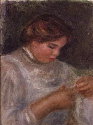 Kobieta z nożyczkami autorstwa Pierre Auguste Renoir