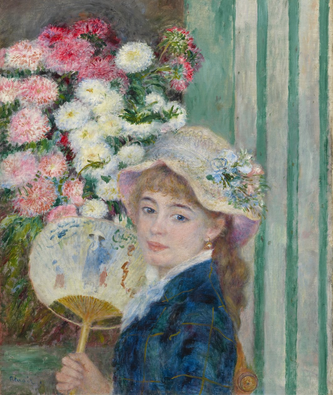 Kobieta z wachlarzem, ok.1879 autorstwa Pierre Auguste Renoir