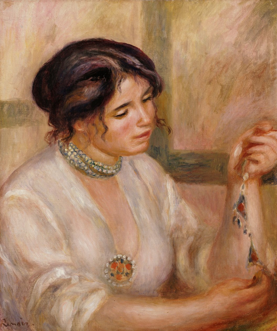 Kobieta z naszyjnikiem autorstwa Pierre Auguste Renoir