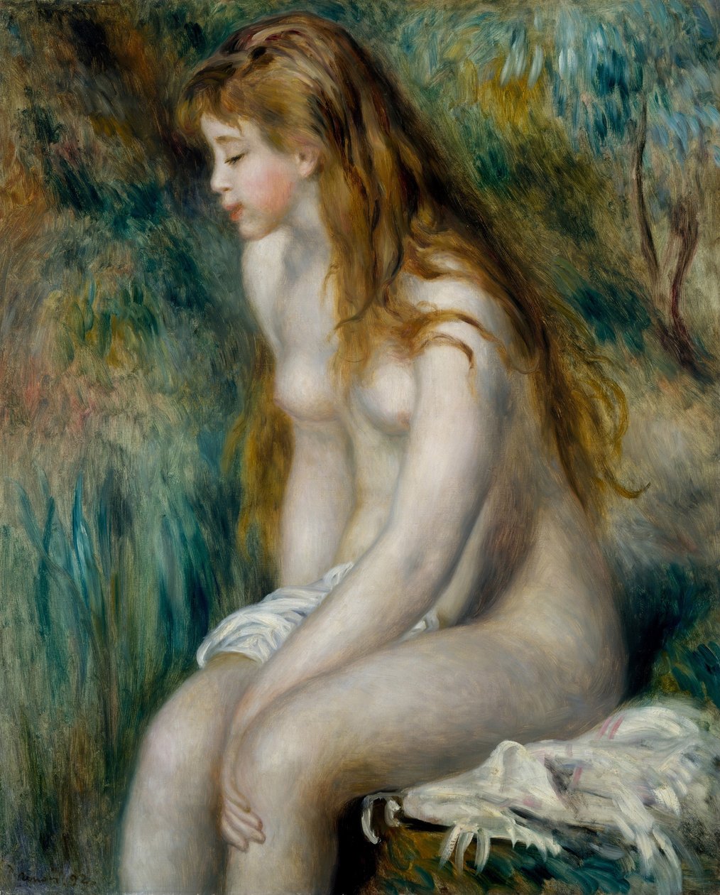 Młoda dziewczyna w kąpieli autorstwa Pierre Auguste Renoir