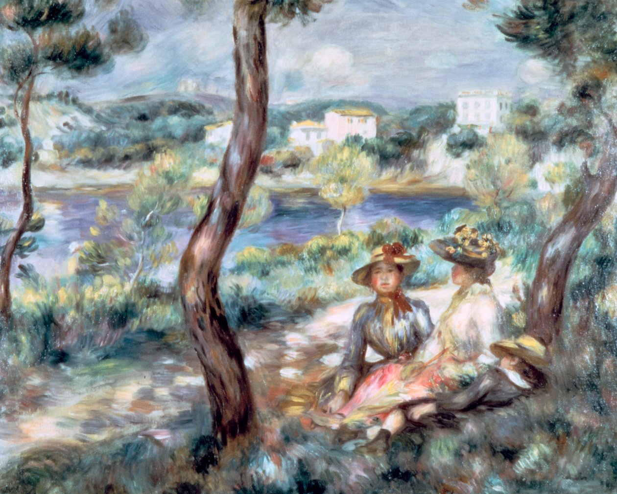 Młoda dziewczyna i chłopiec w krajobrazie, 1893. autorstwa Pierre Auguste Renoir