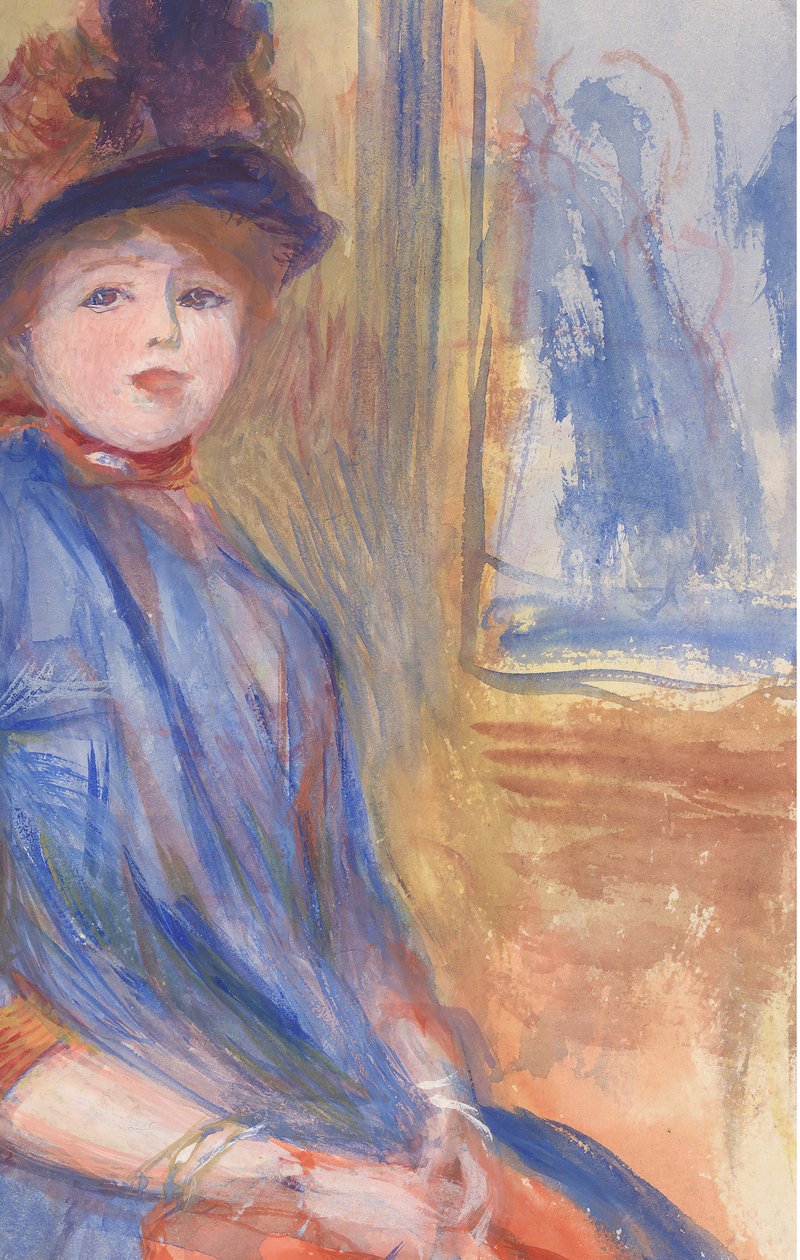 Młoda dziewczyna w niebieskiej sukience, ca. 1890. autorstwa Pierre Auguste Renoir