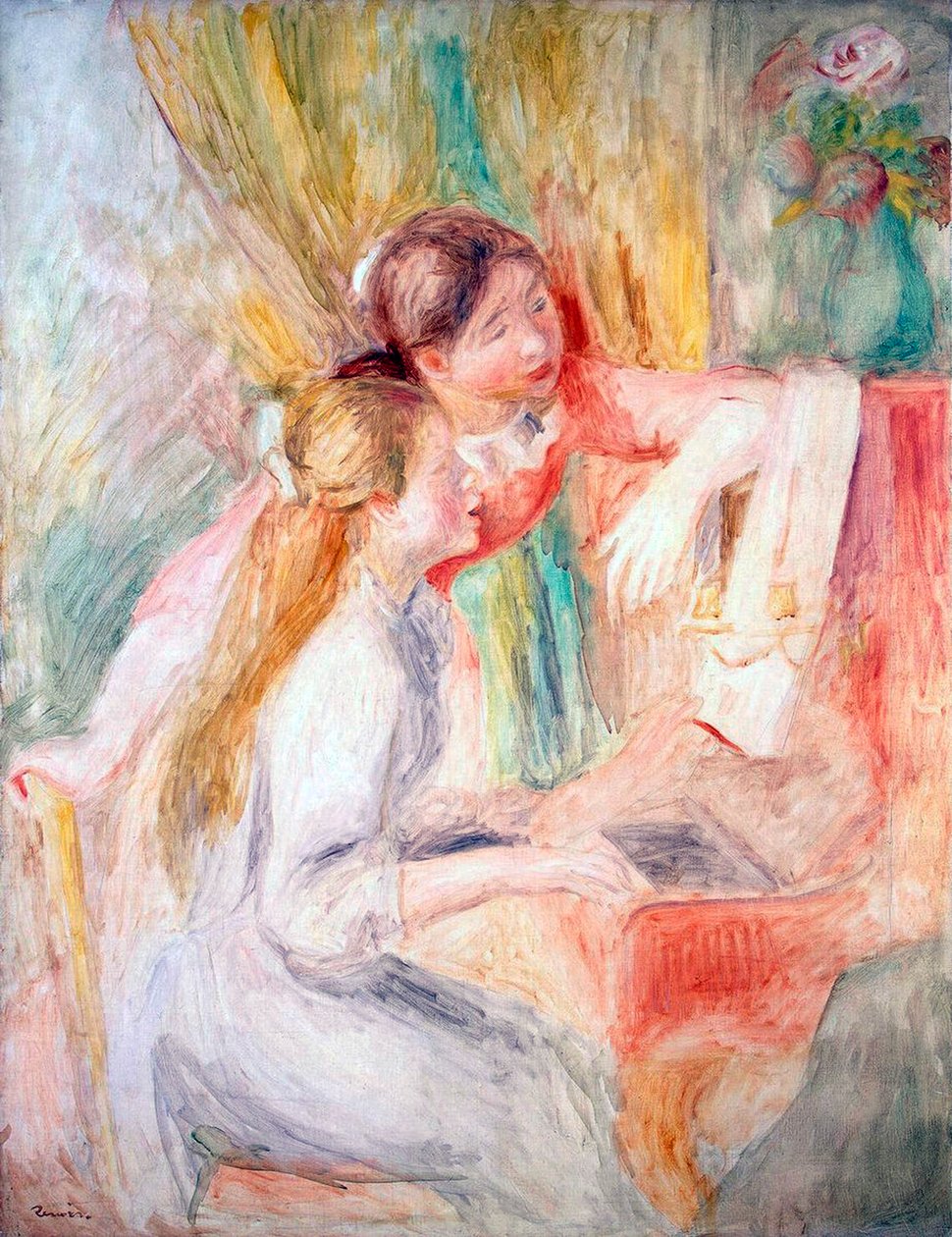 Młode dziewczyny przy fortepianie, 1892. autorstwa Pierre Auguste Renoir