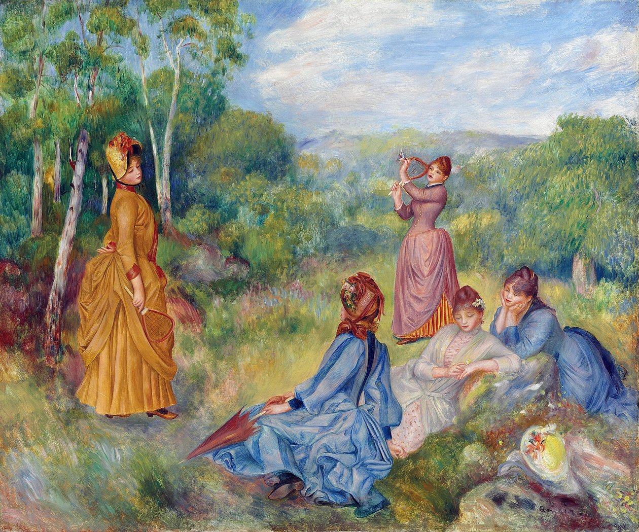 Młode panie grające w badmintona par Renoir, Pierre Auguste (1841-1919), ok. 1887 - Olej na płótnie, 54,6x65,2 - Kolekcja prywatna autorstwa Pierre Auguste Renoir