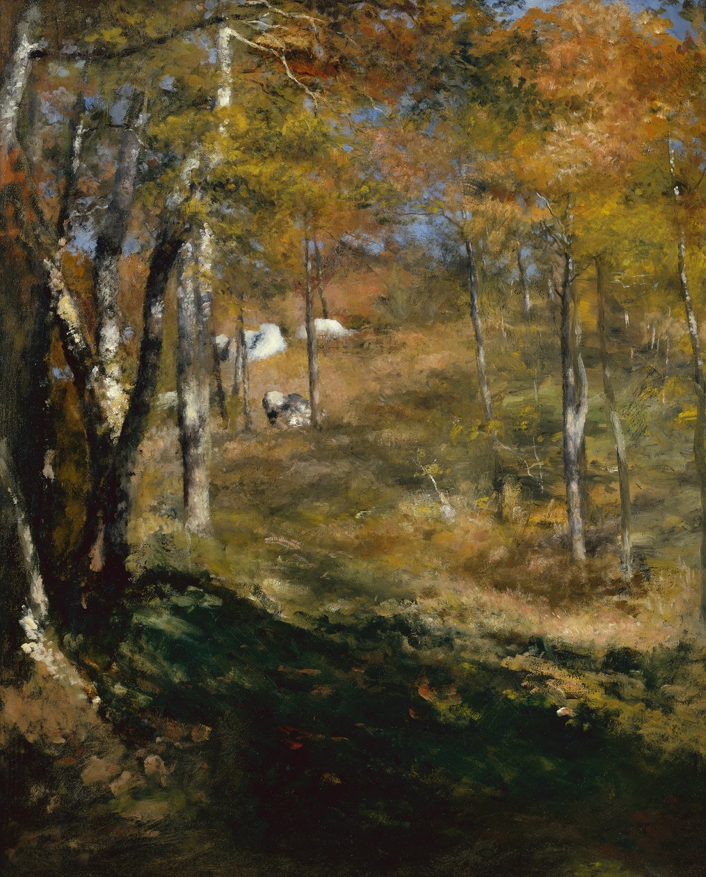 Młode drzewa w lesie autorstwa Pierre Auguste Renoir