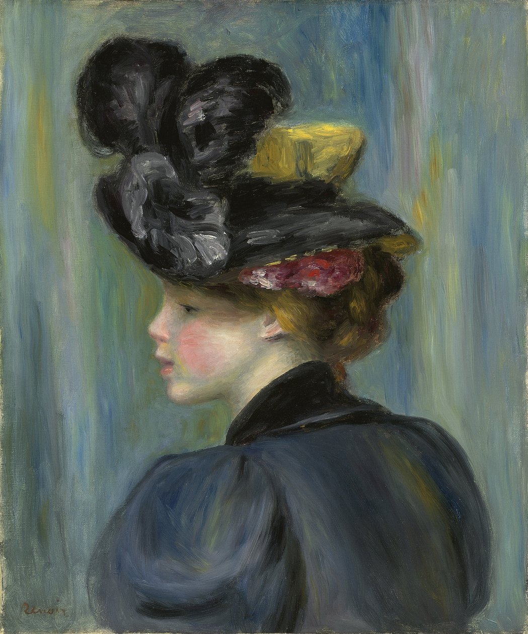 Młoda Kobieta z Czarnym Kapeluszem; Młoda kobieta w czarnym kapeluszu, 1895 autorstwa Pierre Auguste Renoir