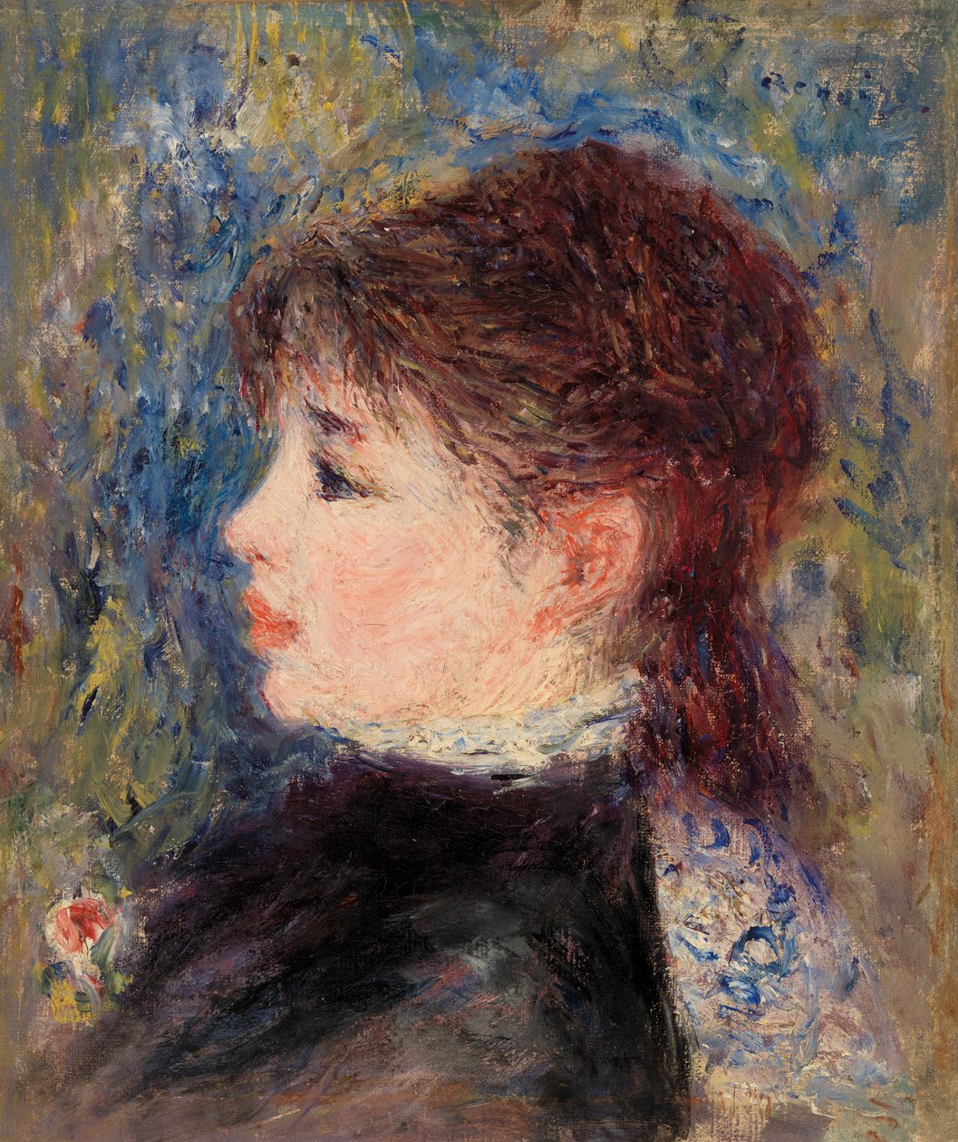 Młoda kobieta z różą autorstwa Pierre Auguste Renoir