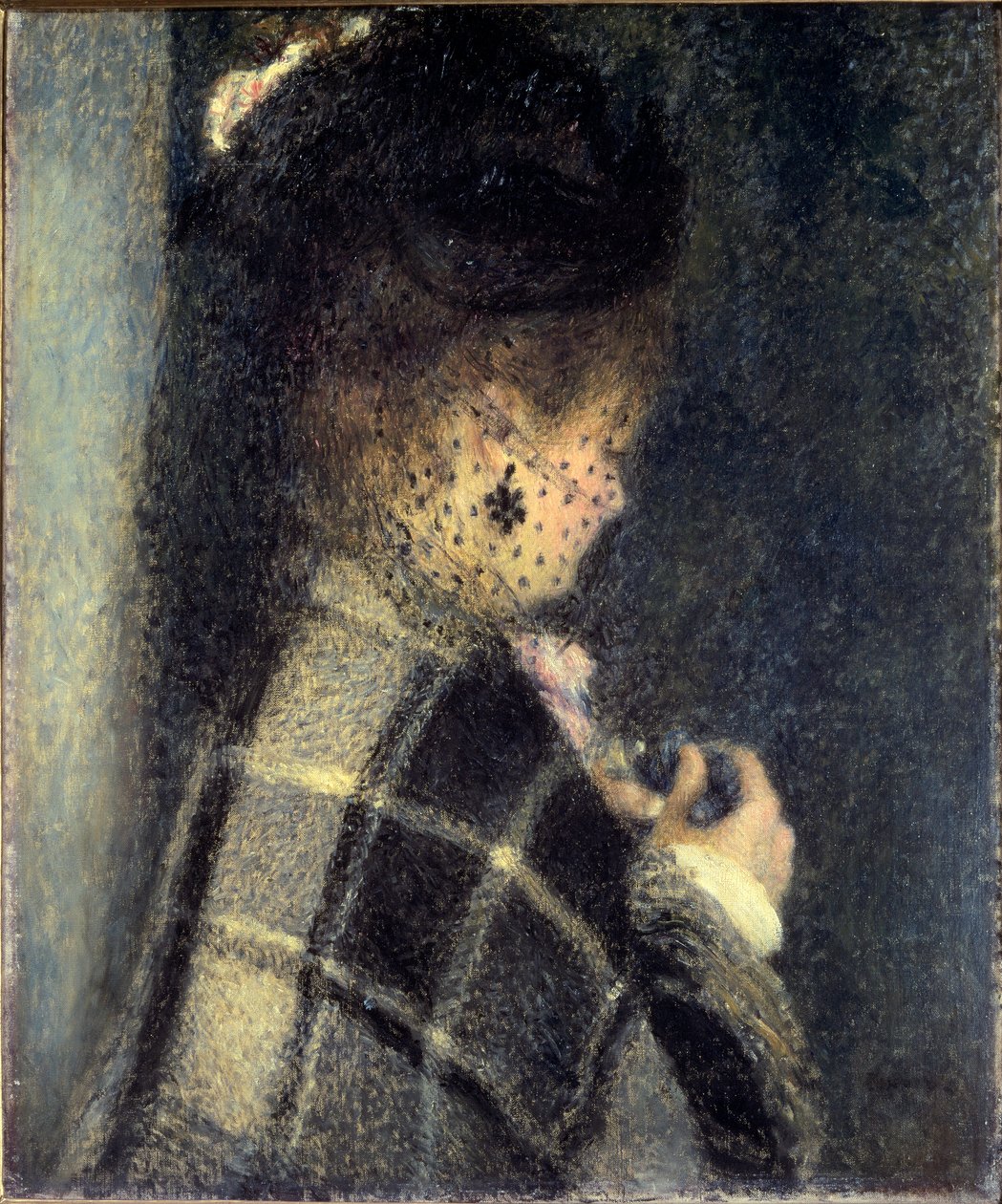 Młoda kobieta z małym welonem, ok. 1870 (olej na płótnie) autorstwa Pierre Auguste Renoir