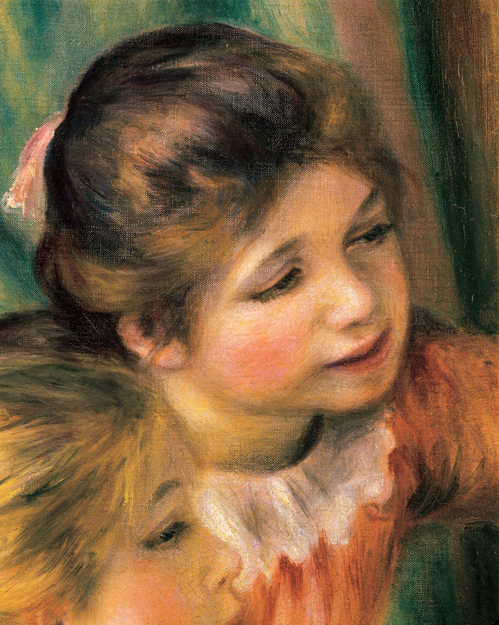 Młode dziewczyny przy fortepianie, detal autorstwa Pierre Auguste Renoir