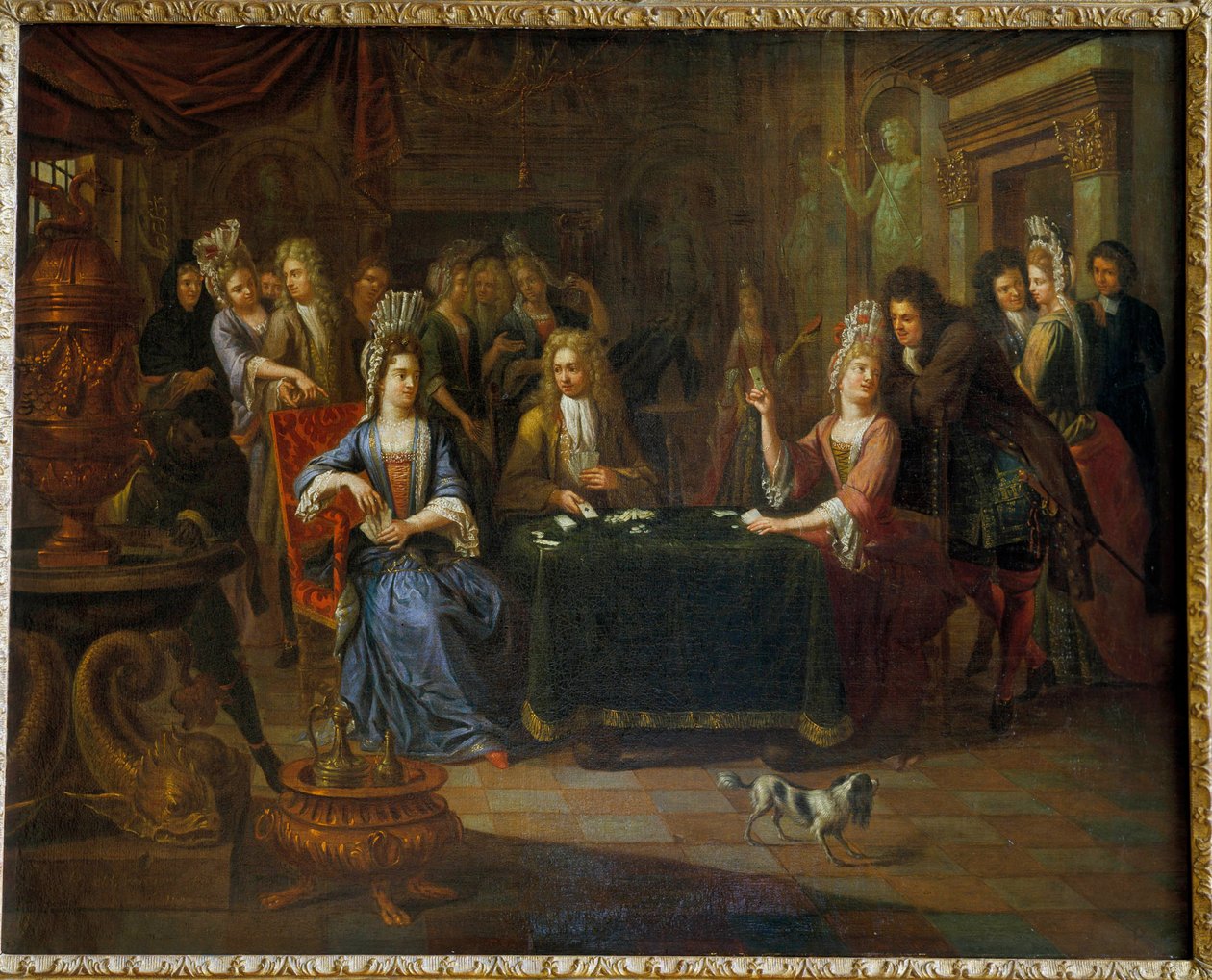 Gracze w karty Nobles grają w karty w salonie. Obraz Pierre Bergaigne (1652-1708) 1699 Arras, Musee Des Beaux Arts autorstwa Pierre Bergaigne