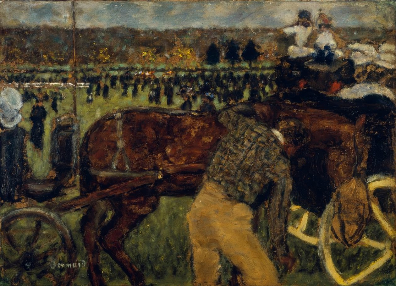 W Champ de Courses lub Courses a Longchamp autorstwa Pierre Bonnard