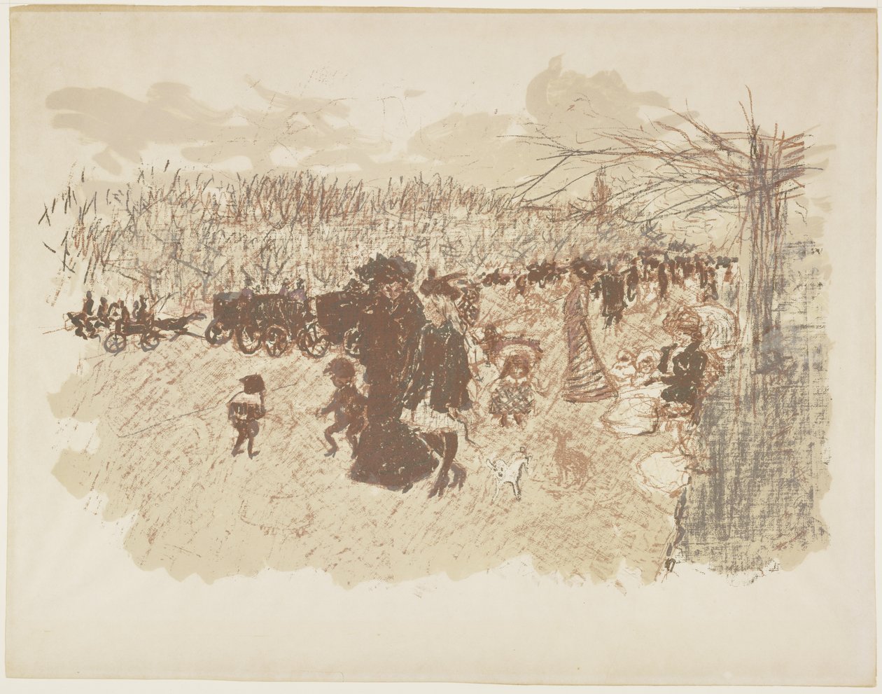 Aleja w Bois de Boulogne, ok. godz. 1898 (opublikowany 1899) autorstwa Pierre Bonnard