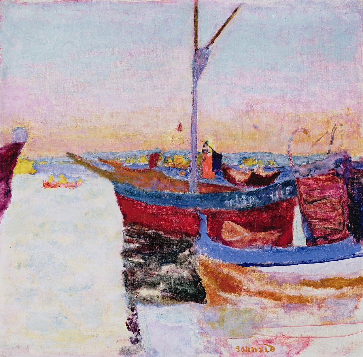 Łodzie w Cannes, zmierzch, 1924 autorstwa Pierre Bonnard