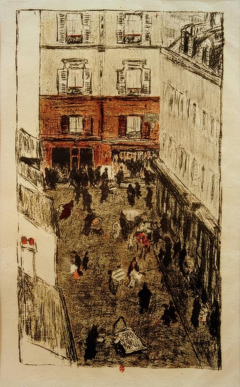 Róg ulicy, z góry autorstwa Pierre Bonnard