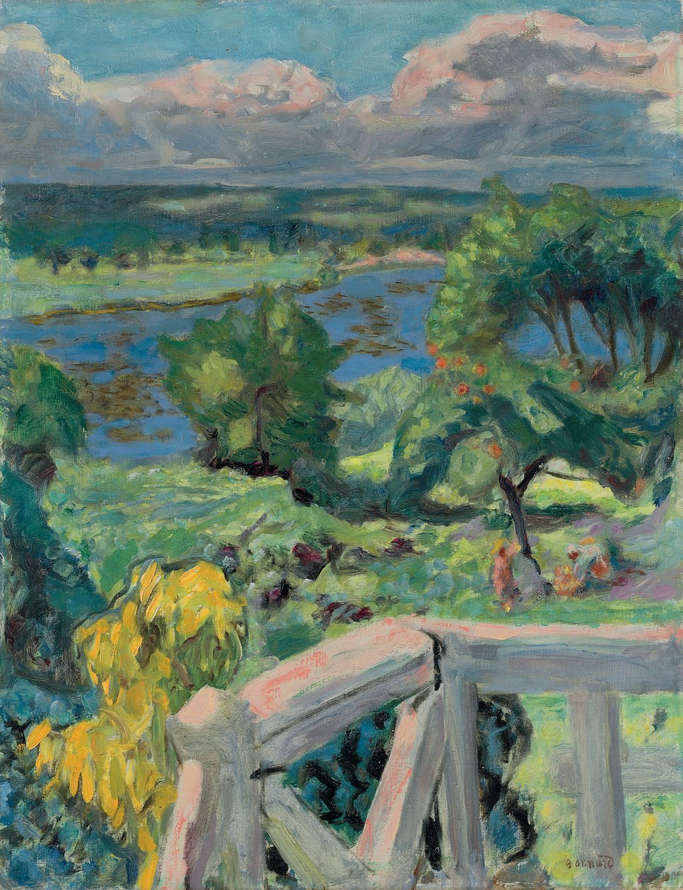 Oparzenie słoneczne (taras „Ma Roulotte” w Vernonnet) autorstwa Pierre Bonnard