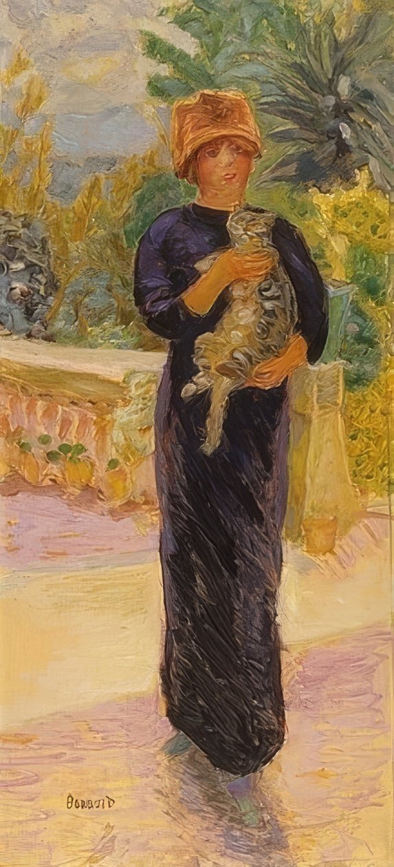 Pani z kotem. 1912 autorstwa Pierre Bonnard