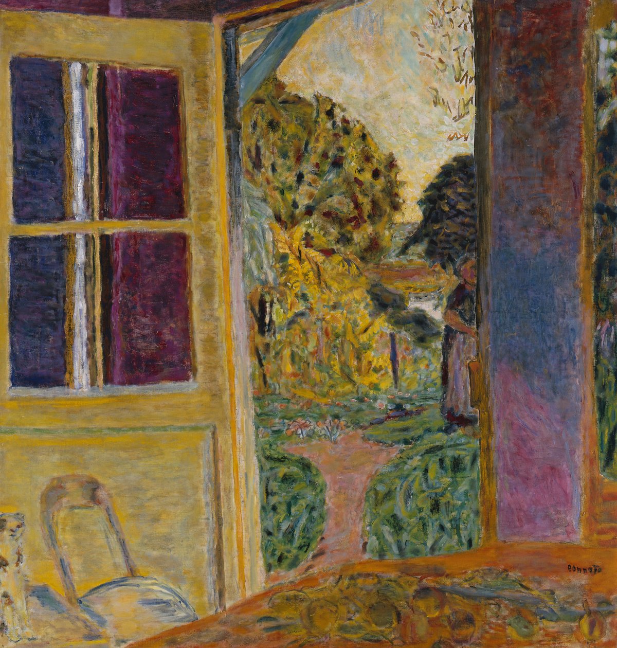 Drzwi otwierające się na Ogród, ok. 1924 (olej na płótnie) autorstwa Pierre Bonnard