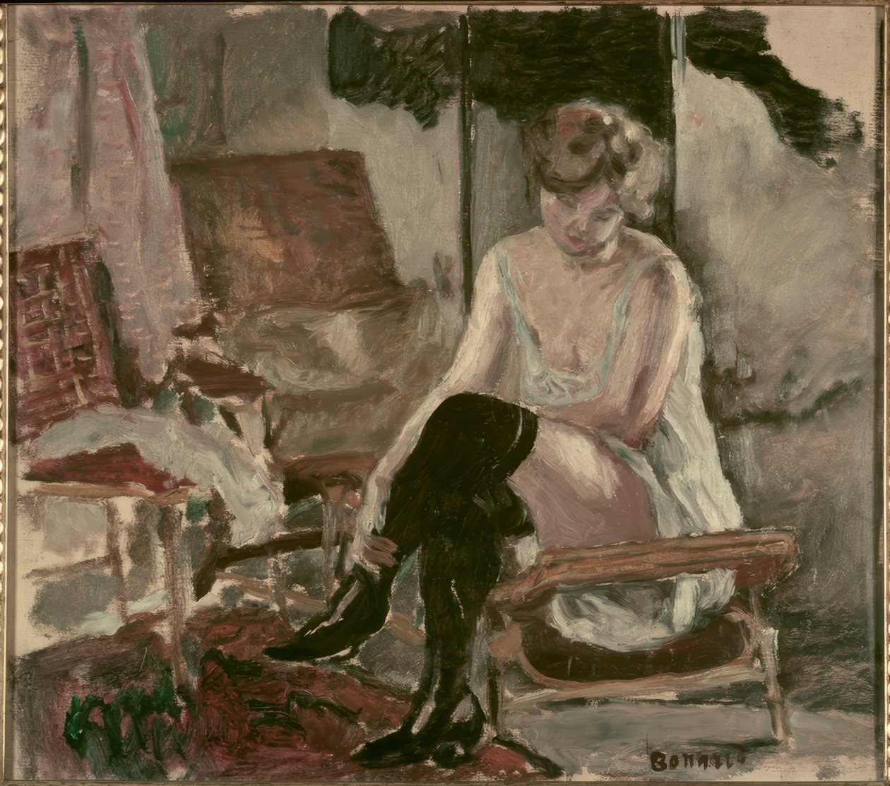 Studium młodej kobiety na jej długim szezlongu autorstwa Pierre Bonnard