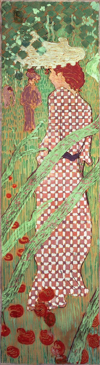 Kobiety w ogrodzie: Kobieta w kraciastej sukience Kobiety w ogrodzie: Kobieta w..., 1891. autorstwa Pierre Bonnard