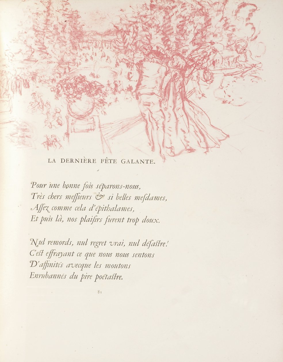 Ilustracja z „Parallelement” Paula Verlaine autorstwa Pierre Bonnard