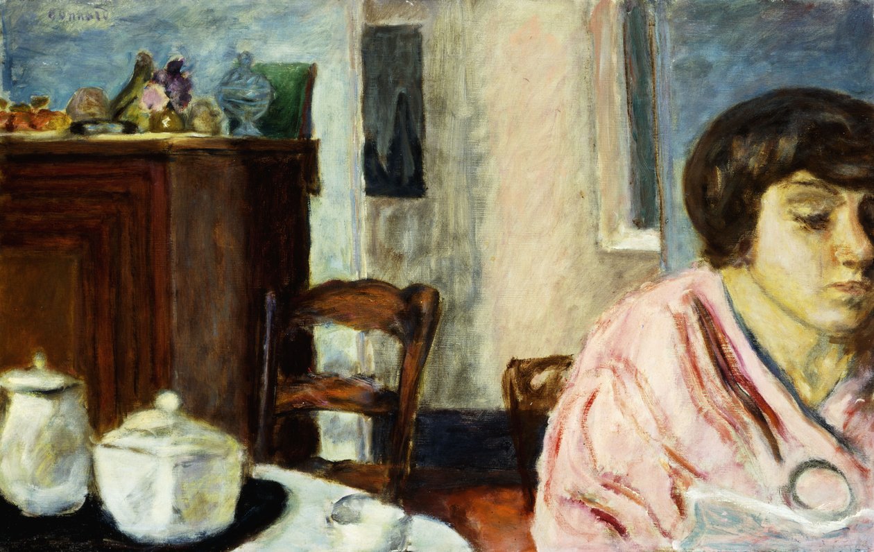 Wnętrze z głową; Wnętrze z głową autorstwa Pierre Bonnard