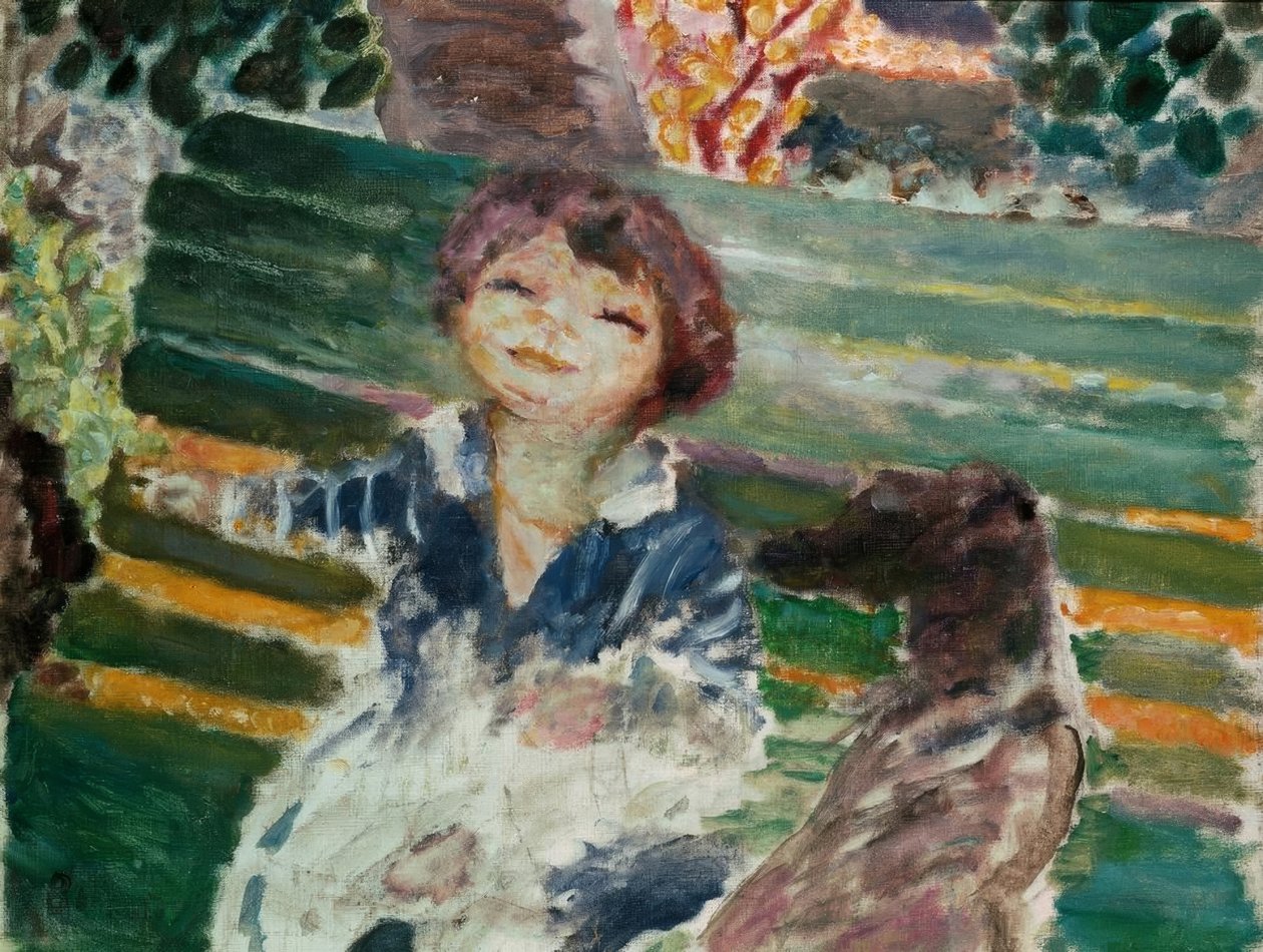 Mała dziewczynka z psem autorstwa Pierre Bonnard