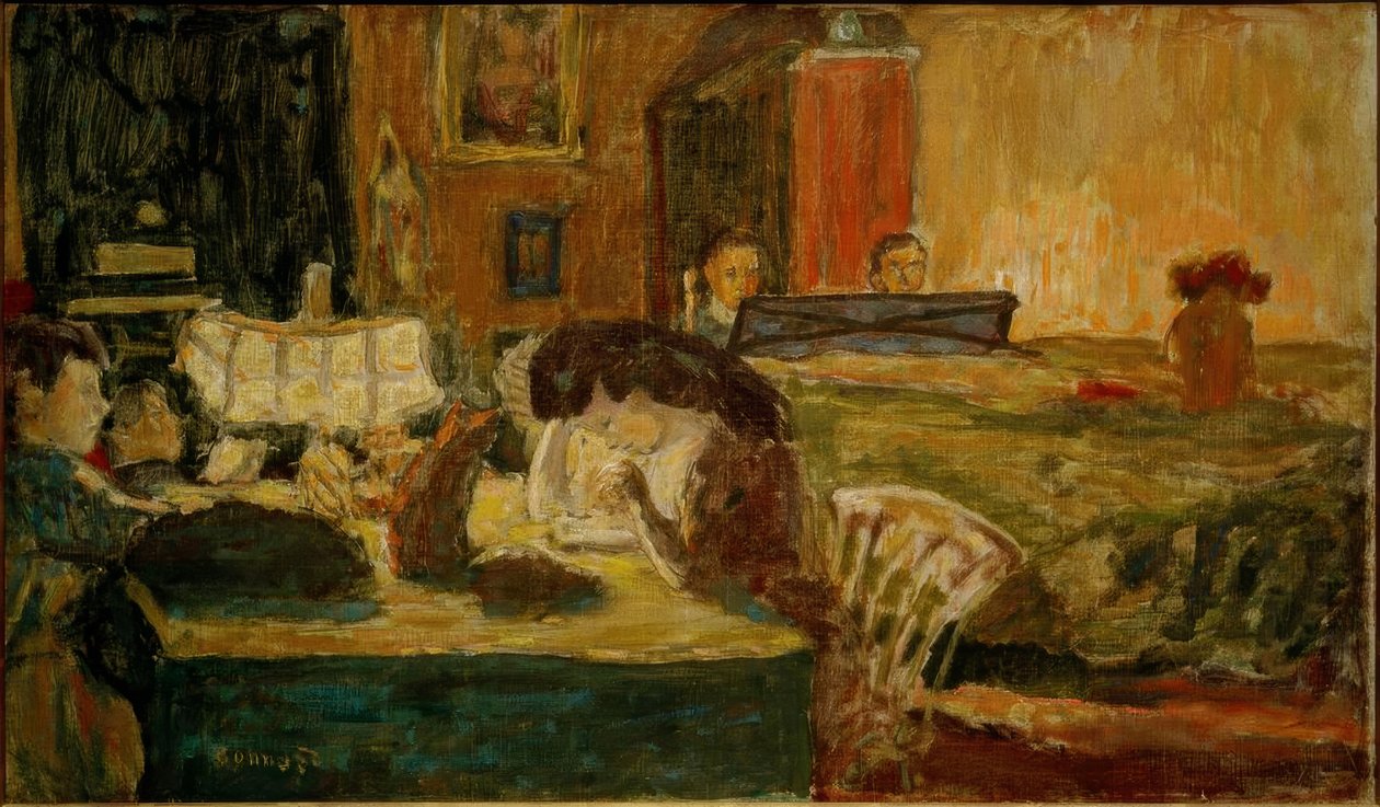 Wieczór w salonie (Famille Terrasse) autorstwa Pierre Bonnard