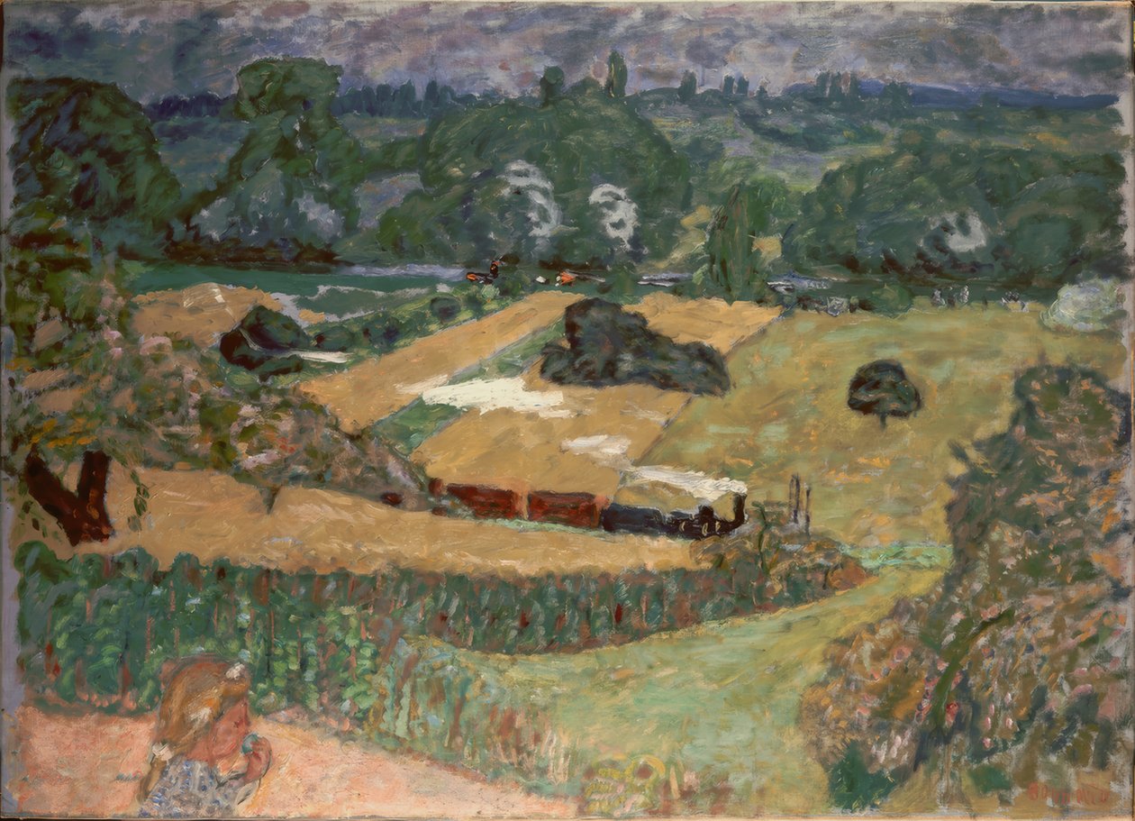 Krajobraz z pociągiem towarowym autorstwa Pierre Bonnard
