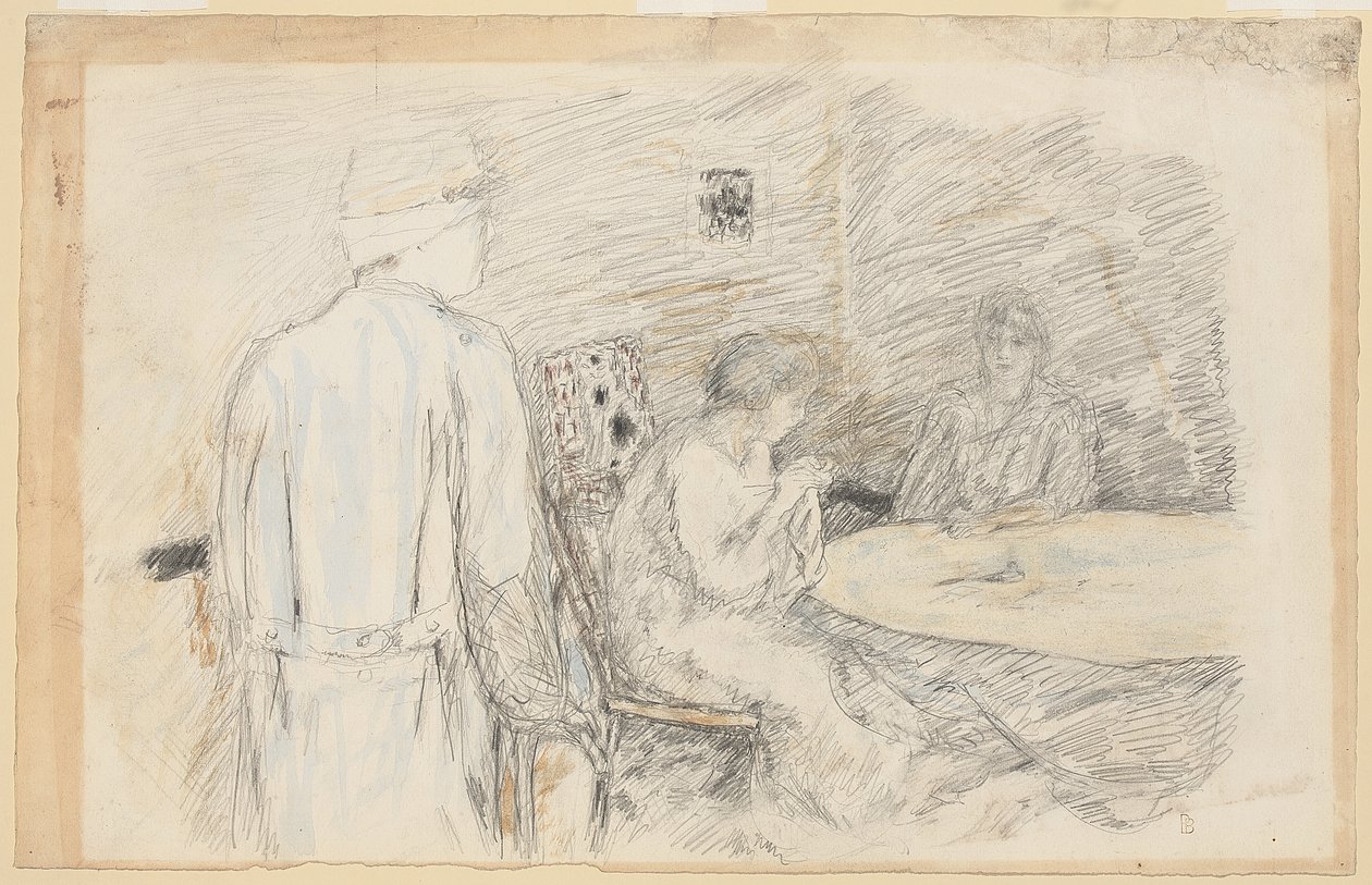 Urlopowicz (ranny w rodzinie) (w/c i ołówek na papierze) autorstwa Pierre Bonnard