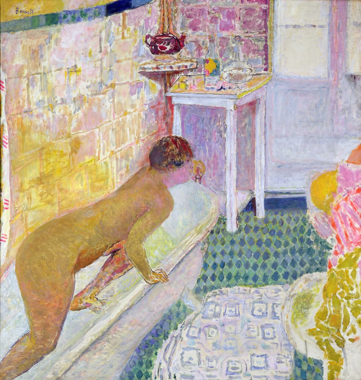 Wyjście z łaźni, ok. 1926-30 autorstwa Pierre Bonnard