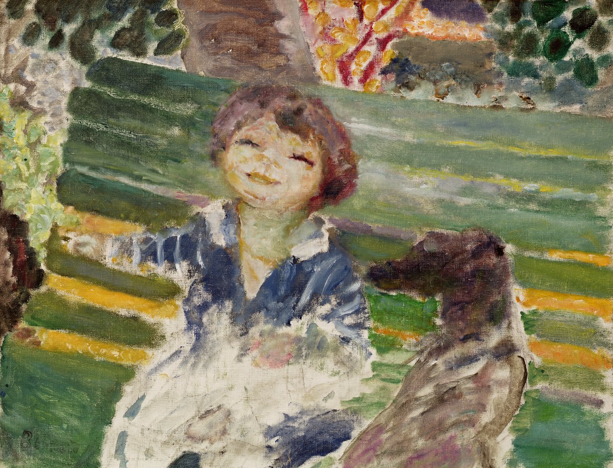 Mała dziewczynka z psem autorstwa Pierre Bonnard