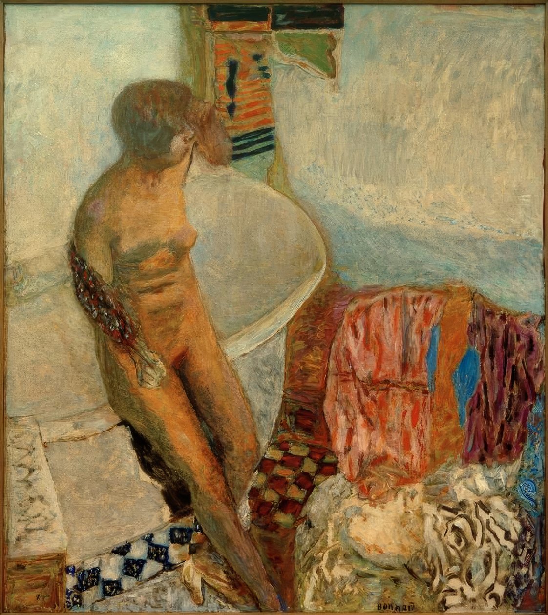 Nago w wannie (po wyjściu z wanny) autorstwa Pierre Bonnard