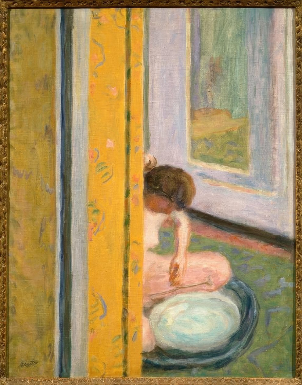 Akt z żółtą zasłoną autorstwa Pierre Bonnard