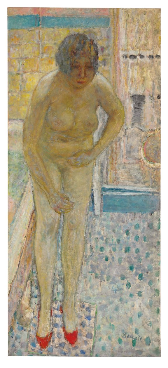 Akt z czerwonymi kapciami, ok. 1932 (olej na płótnie) autorstwa Pierre Bonnard