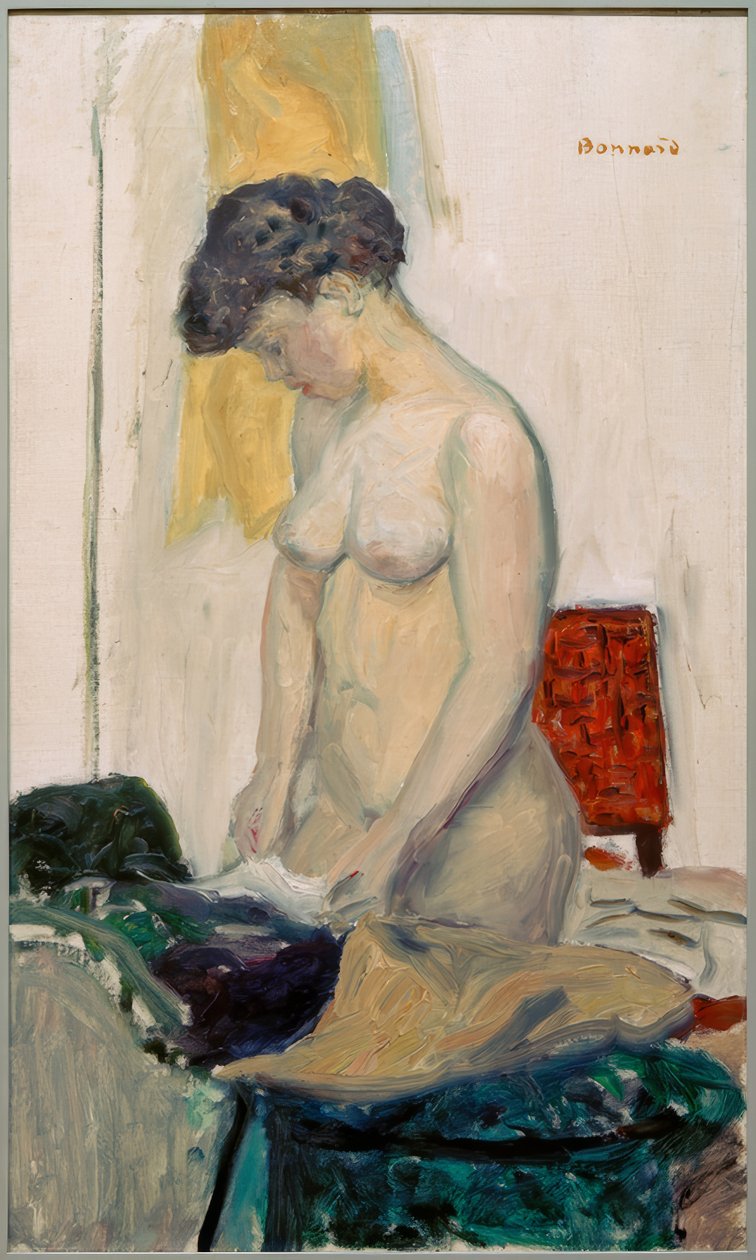 Stojąc nago w profilu autorstwa Pierre Bonnard