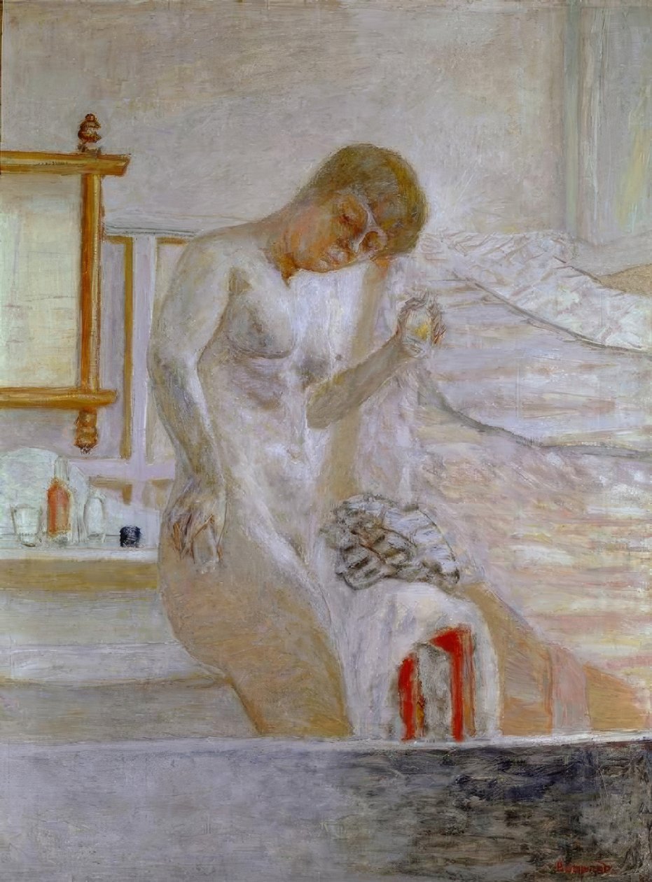 Akt stojący w toalecie autorstwa Pierre Bonnard