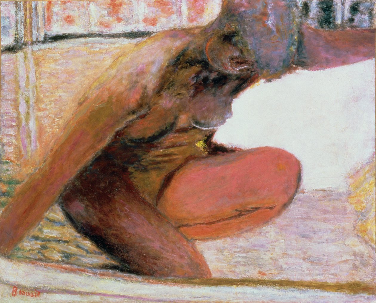 Naga przyczajona w wannie, 1940 autorstwa Pierre Bonnard