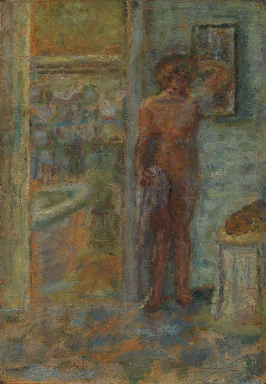 Nu em um interior, c.1917 (óleo sobre madeira)polonês autorstwa Pierre Bonnard