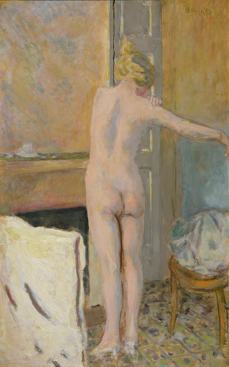 Akt przed kominkiem autorstwa Pierre Bonnard