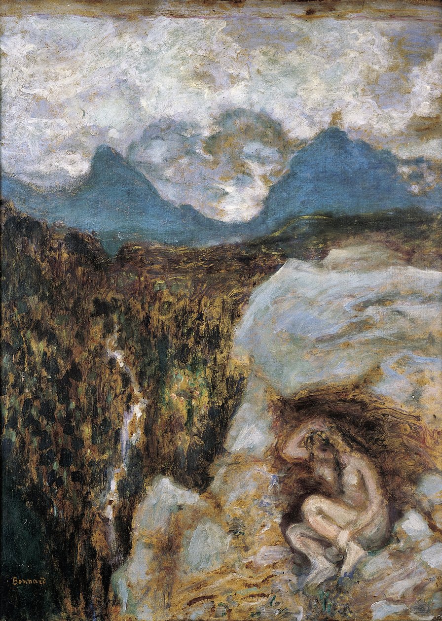 Nue au Rocher (olej na pokładzie) autorstwa Pierre Bonnard