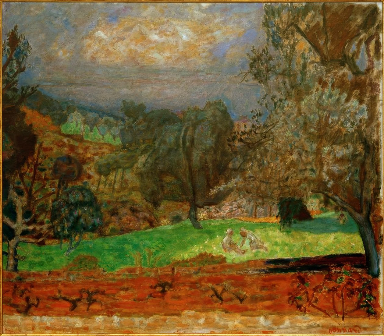 Krajobraz o zachodzie słońca (Le Cannet) autorstwa Pierre Bonnard