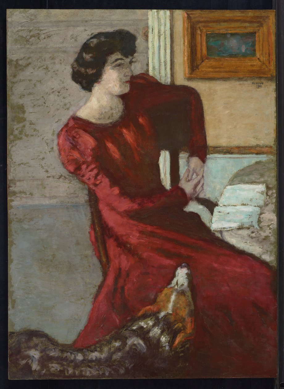 Portret Madame Hessel, czyli kobiety w czerwieni, 1901 autorstwa Pierre Bonnard