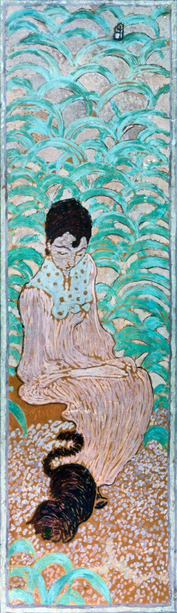 Siedząca kobieta z kotem, 1891. autorstwa Pierre Bonnard
