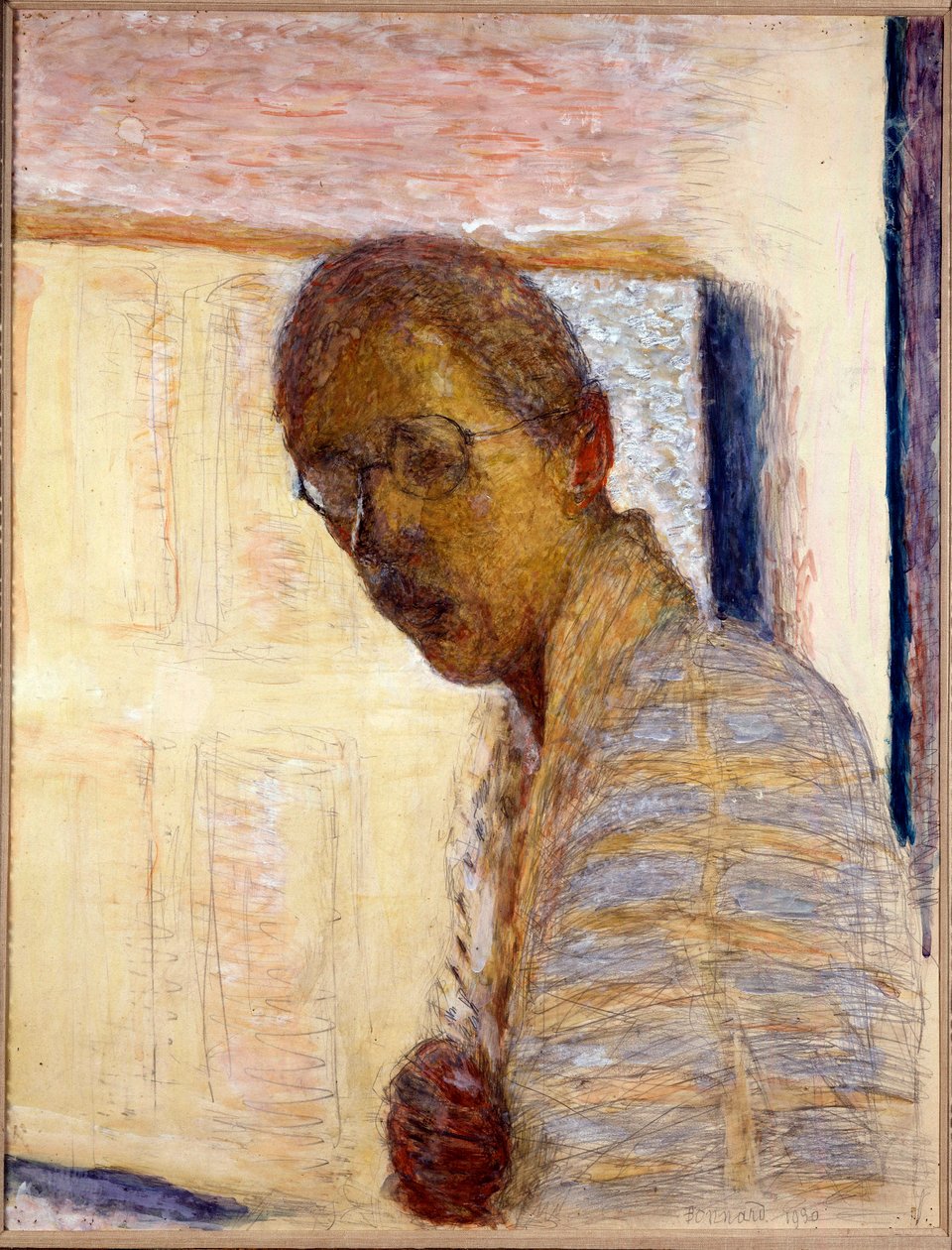 Autoportret - 1930 (gwasz i ołówek na papierze) autorstwa Pierre Bonnard