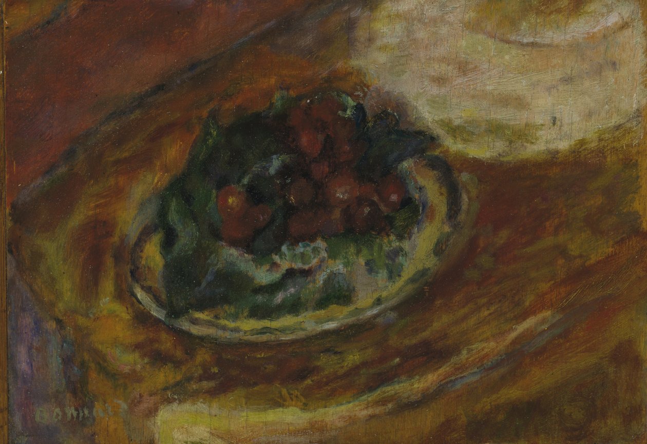Martwa natura: Wiśnie, ok. 1942 (olej na desce) autorstwa Pierre Bonnard